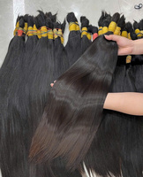 Extensions de cheveux humains vierges vietnamiens Super Double Drawn, couleur foncée, lisses naturels, prix abordable, en vrac, couleurs décolorées de qualité