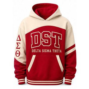 Sudadera con Capucha Unisex con Letras Griegas Rojas 1913, Estampado Delantero y Trasero, Informal, de Invierno, Bordada, de Forro Polar - Product Image 5