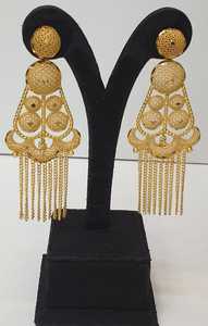 Conjunto de Joyería Étnica Chapada en Oro de 24K, Collar, Pendientes, Anillo con Diseño de Borlas, Joyería de Latón para Mujer, para Bodas y Fiestas - Product Image 3