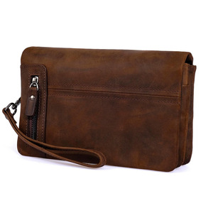 Bolso de mano de cuero genuino con elegante artesanía, organizador compacto y diseño de cierre seguro para bodas, viajes y negocios. - Product Image 4