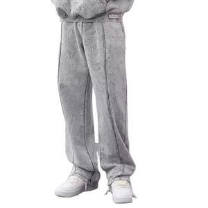 Conjunto de chándal lavado ácido desgastado Vintage para hombre de la mejor calidad, ropa de calle, 2 uds., jersey con capucha, chándal de invierno liso teñido - Product Image 6