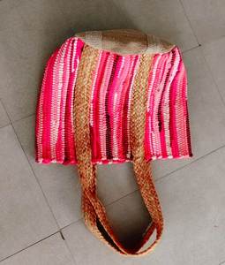 Sacs fourre-tout tendance en jute et coton tressé multicolores, sacs de shopping personnalisables avec logo, vente en gros, parfaits pour les sacs de plage pour femmes - Product Image 5