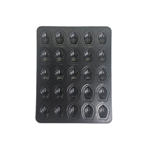 Moule à micro-madeleines bébé 25 cavités, forme petite coquille, en acier au carbone antiadhésif, compatible four, pour snacks en bouchées - Product Image 1