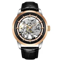 Montres mécaniques automatiques pour hommes Pagani Design PD-1638, cadran squelette, bracelet en cuir, étanche, montre-bracelet décontractée de luxe
