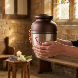 Top Quality Brass Cremation Urn Handmade Green Silver Decorative Memorial Jar Large Adult Funeral Vessel Customized Colour Urns - Product Image 2