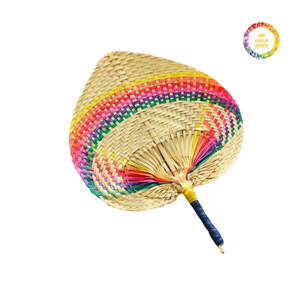Éventail en bambou tissé à la main, style feuille de palmier, éventail traditionnel d'été à tenir à la main - Product Image 2