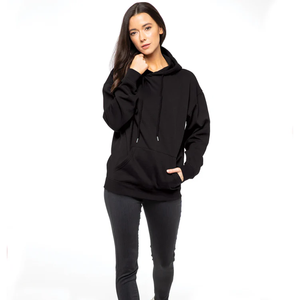 Sweat-shirts pour femmes à col montant sur mesure, sweat-shirts à capuche en coton pour femmes en gros – Sweat-shirt basique de haute qualité avec capuche - Product Image 1