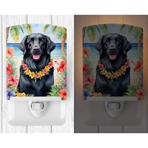 Veilleuse en céramique compacte certifiée UL Nouveau design plat Retriever Luau pour chambre à coucher, couloir, cuisine 6x4x3 multicolore - Product Image 2