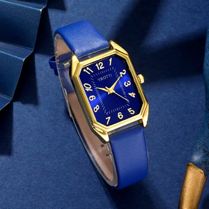 Montre pour femme 192002, élégante, rectangulaire, à quartz, analogique, bracelet en cuir - Product Image 6