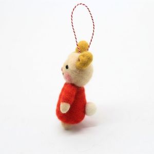 Felt <b>Mouse</b> Ornament Red Dress Christmas Decoration 3 Years Above Unisex Accessory - Product Image 2