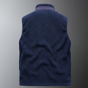 เสื้อกั๊กขนแกะผู้ชายแบบมีซิปเต็มตัว สไตล์ลำลอง สำหรับฤดูใบไม้ร่วง กิจกรรมกลางแจ้ง ล่าสัตว์ รับผลิตตามแบบ OEM พร้อมสกรีนโลโก้ - Product Image 1