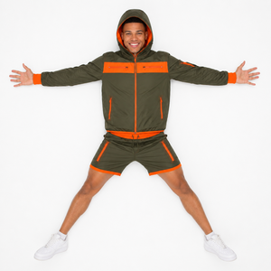 Wholesale Men's Hooded Windbreaker Track Jacket Shorts Set Breathable Lightweight Technical Woven Streetwear Nylon <b>Jogging</b> <b>Suit</b> - Product Image 1