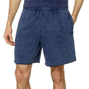 Nouveauté 2026 : Shorts décontractés pour hommes, style High Street, délavés à l'acide, en tissu déchiré, avec logo personnalisé, vente en gros, motif uni - Product Image 1
