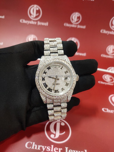 High-End Top Custom Mechanical Moissanite <b>Watches</b> Luxury Hand Set Iced Out Diamond Hip Hop Bust Stainless Steel Band - Product Image 2