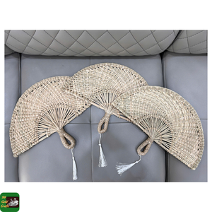 Seagrass Hand <b>Fan</b> Woven Seagrass Craft for Party Wedding Gift Home <b>Wall</b> <b>Decoration</b> Made in Vietnam Rustic Handmade Style - Product Image 4