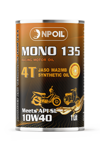 Huile moteur synthétique 4T NPOIL Mono 135 10W-40 en bidon métallique – Contrôle avancé de la friction et durabilité du moteur - Product Image 1