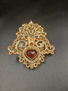 Collar con Colgante de Pavo Real, Doble Zirconia Roja, Moissanita Blanca, Chapado en Oro sobre Plata, Joyería India para Mujer, para Boda o Compromiso - Product Image 4