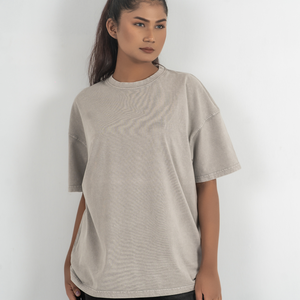 Women's Acid Wash Heavyweight Cotton Oversized Tee Vintage Washed Graphic Streetwear Casual Everyday T <b>Shirt</b> blue color made BD - Product Image 5