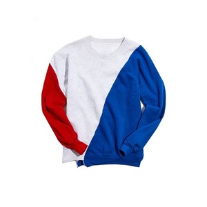 Factory Direct Homme High Street Genser Fashionable Troja Color Block Custom Print Geansai Asymmetrical Hem Oversized Sweatshirt - Product Image 3