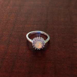 Bague Couronne en Opale Naturelle, Argent Sterling 925, Sertissage Pavé, Bague de Fiançailles Romantique en Pierre Précieuse pour Femme - Product Image 4