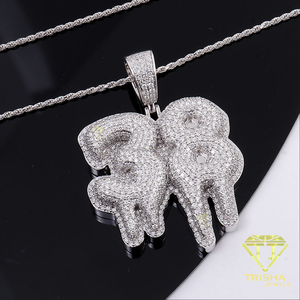 Collier exclusif en diamant de laboratoire numéro 38 avec chaîne en corde pour les détaillants et importateurs de bijoux en argent haut de gamme - Product Image 4