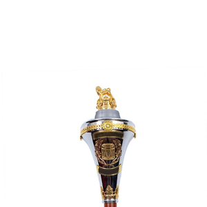Masse de tambour-major artisanale en acier inoxydable, tête en forme de lion, couronne de lion, instrument de fanfare, marque personnalisée, emballage sur mesure - Product Image 6