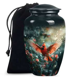 Urna Funeraria Negra con Diseño de Cardenal Rojo para Recuerdo Conmemorativo de Adultos, Urna Personalizada - Product Image 4