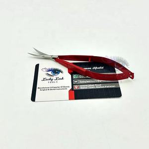 Meilleures ventes de lames argentées privées personnalisables Micro ciseaux à ressort à poignée rouge avec pointe pointue pour la coupe des cils et des sourcils - Product Image 3