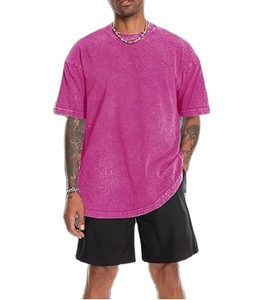 T-shirt unisexe vintage délavé d'été 100 % coton léger avec impression sérigraphique personnalisée, manches courtes, coupe oversize, motif uni sur le devant - Product Image 3