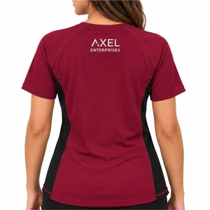 เสื้อเชิ้ตกระชับสัดส่วนผู้หญิง แขนสั้น ทรงโค้งด้านข้าง กระชับรูปร่าง สวมใส่สบาย สไตล์ชุดออกกำลังกาย คอกลม - Product Image 3