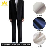 Veste formelle pour homme, coupe ample, simple boutonnage, résistante à l'usure, col rabattu, couleur unie, tendance