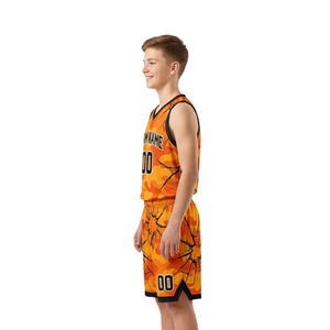Maillot de basket sans manches pour jeunes garçons, col en V, motif camouflage, avec short assorti, nom de l'équipe et numéro du joueur - Product Image 5