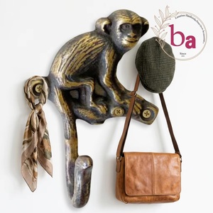 Gancho de Pared Vintage con Diseño de Mono, de Hierro Fundido y Aleación de Zinc, Ecológico, Autoadhesivo, Flexible, Gancho Individual para Ropa, Colgador Decorativo - Product Image 2