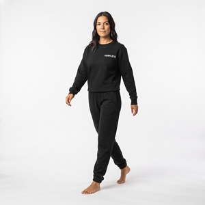 Conjunto Deportivo de Dos Piezas para Mujer, Sudadera de Cuello Redondo de Algodón, Pantalones Deportivos, Ropa Deportiva Informal, Moda Urbana, Venta al Por Mayor - Product Image 3