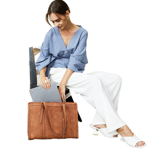 Genuine Leather Briefcase Laptop <b>Bag</b> Business Office Handbag Professional Attache Case Travel <b>Work</b> Messenger <b>Bag</b> Men 15.6 Inch - Product Image 2