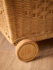 รถเข็นเด็กทำจากหวายพร้อมล้อ  งานแฮนด์เมด  สำหรับเก็บของเล่นและตกแต่งห้องเด็ก  นำเข้าจากเวียดนาม - Product Image 3