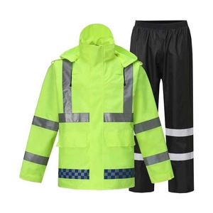 Factory High Visibility Waterproof Rain Suit Reflective 2 Piece Safety <b>Raincoat</b> Set Industrial Construction Workwear Uniform - Product Image 5