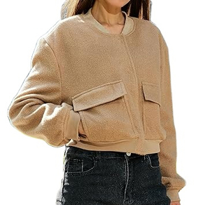 Blouson universitaire court en laine pour femme, dernier design, avec tissu imprimé, style Letterman, teint uni, pour les fans de baseball - Product Image 3