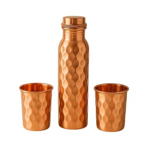 Wholesale Pure Copper <b>Water</b> <b>Bottle</b> Leakproof <b>Metal</b> Drinking Flask Yoga Fitness Copper <b>Bottle</b> For Wedding Gifting - Product Image 4