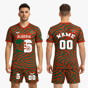 Conjunto de Uniforme de Fútbol Estilo Argelia Personalizado 2026, Uniforme de Fútbol para Hombre, Transpirable, de Secado Rápido, Kit de Entrenamiento, Venta al Por Mayor - Product Image 1