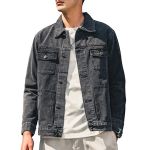Trendy Mens Denim Jacket Customized Design Hip Hop Street Style High Quality Cotton Coat Fashionable Windbreaker Denim Jacket - Product Image 1