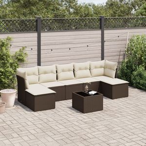Conjunto de Sofás de Jardín en Color Crema, Blanco y Marrón - Product Image 1