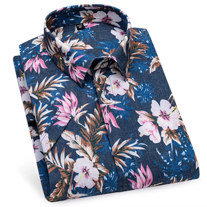 Chemise hawaïenne personnalisable pour homme, en lin, à manches courtes, séchage rapide, anti-humidité - Product Image 1