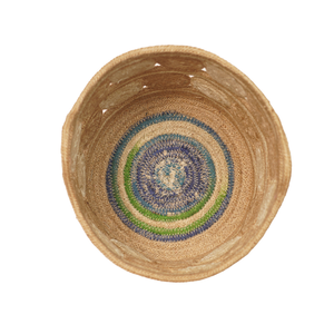 Lot de 3 paniers à plantes en jute tressé naturel, motif pièce ajourée, faits à la main, avec poignées, vente en gros - Product Image 6