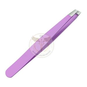 Pince à épiler de précision en acier inoxydable, pointe lisse, revêtement violet, pour extension de cils - Product Image 5