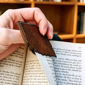 Handmade leather bookmark with maple leaf design perfect reading companion for <b>books</b> journals and <b>planners</b> for sale in low price - Product Image 6