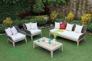 Ensemble de canapés de salon d'extérieur RASF-168 avec corde tressée à la main - Product Image 4