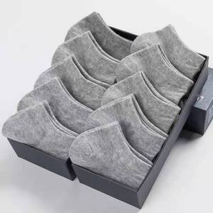 Cheaper Factory Wholesale Solid Color Crew <b>Socks</b> Spring Summer White <b>Black</b> Grey Polyester Cotton Men's <b>Socks</b> - Product Image 4