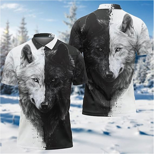 Camisetas Polo para Hombre con Gráfico de Lobo Mítico, Casuales, de Manga Corta, Ajustadas, Transpirables, Ligeras y Elásticas, para Golf, Elegantes - Product Image 6
