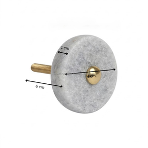 AG Elements Natural Marble <b>Cabinet</b> Knob Stone Drawer Pull 4cm Diameter Brass Insert Furniture Handle Modern Hardware - Product Image 3
